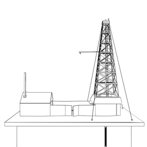 石油井架前台素描图片
