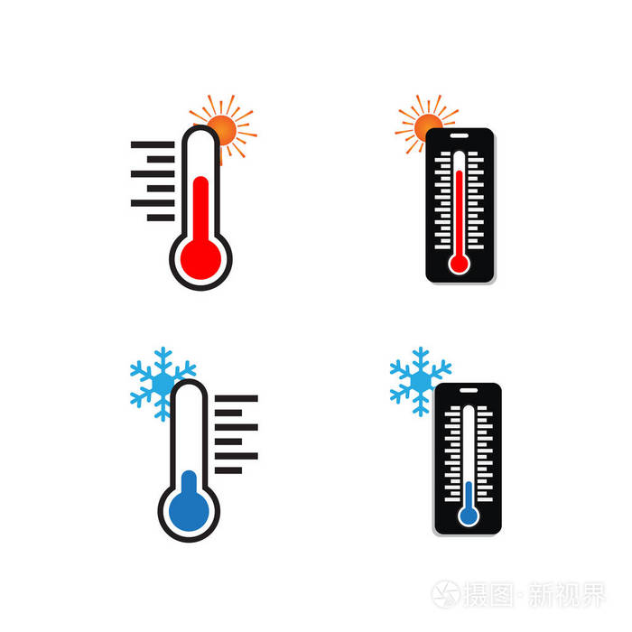 温度计标志设计模板矢量示意图
