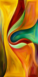 现代艺术主体的形状与曲线构成的抽象背景照片