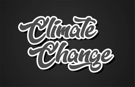 气候变化文字手写字体设计黑白颜色适合徽标横幅或卡片设计