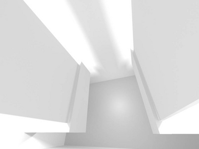 抽象几何建筑背景在白色与阴影