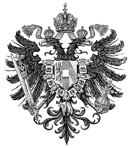 小徽章的帝国的维也纳 1815年1867年奥地利形式国会 匈君主国。迈尔斯 konversationslexikon 