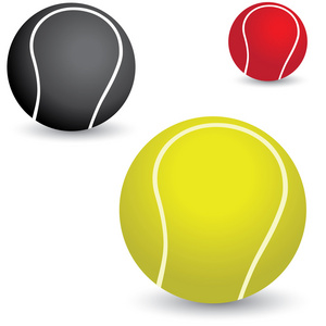 插图的美丽多彩网球的黄色，黑色
