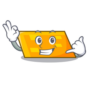 叫我平行四边形吉祥物卡通风格矢量插画照片