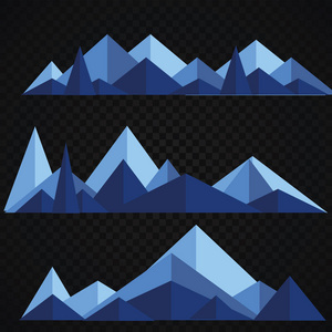 山脉低聚样式集。多边形的山脊