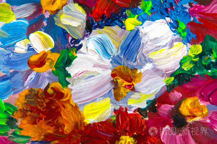 油画 印象派风格 花画 静物油画 画家 油画照片 正版商用图片05cue4 摄图新视界