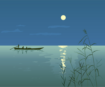 月亮小船图片