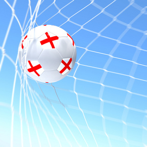 3d 渲染的足球球在一个网络上的标志，xxxxx