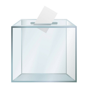 透明的选举箱样机, 逼真的风格