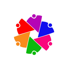 的公司徽标树与被绘的手和心徽标在蓝色的公司徽标矢量为您设计的公