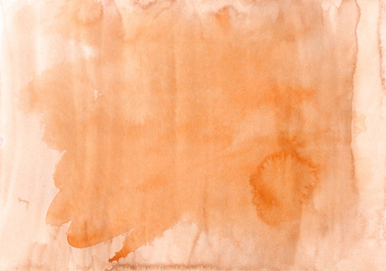 橙色手绘水彩纹理背景。抽象丙烯酸框架为创造性的设计与地方为文本或标志。笔触, 飞溅, 斑点和污渍