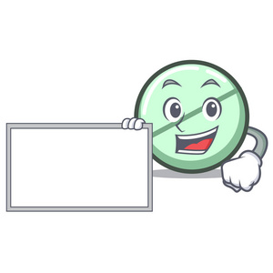 与板药片剂字符卡通矢量插画照片