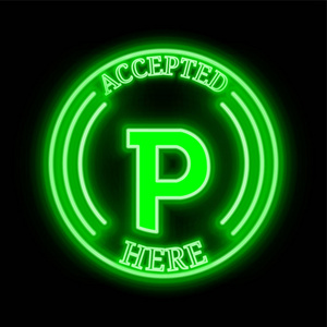 Peepcoin Pcn 在这里接受的标志