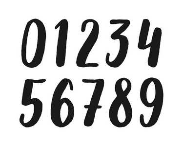 手工画的书法数字。矢量符号