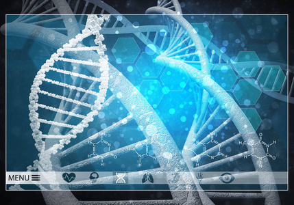 媒体医学背景图像作为 Dna 研究概念。3d 渲染