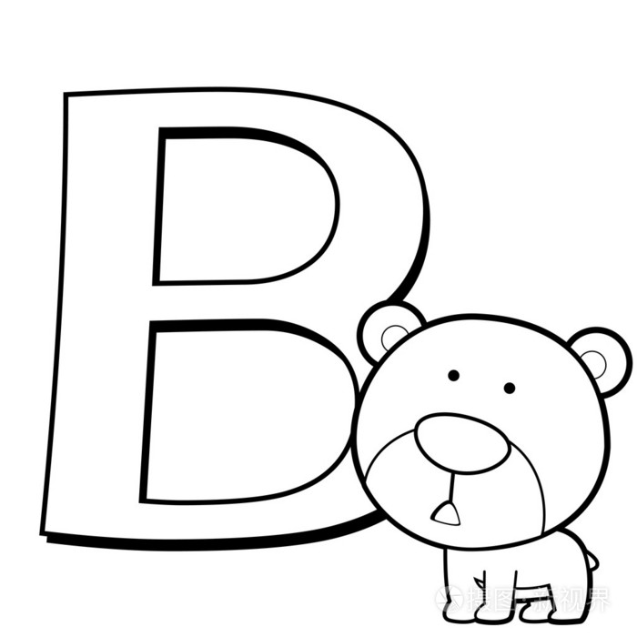 着色字母表的孩子,b插画-正版商用图片05dfg2-摄图新视界