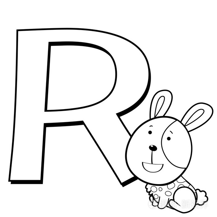 着色字母表的孩子们,r插画-正版商用图片05dfw9-摄图新视界
