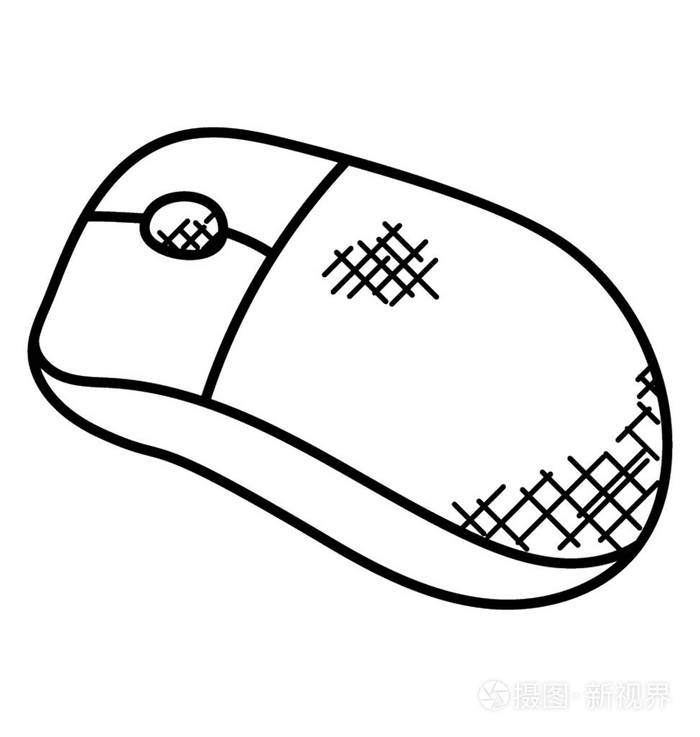 显示无线硬件设备的信号的鼠标插画-正版商用图片05djbf-摄图新视界