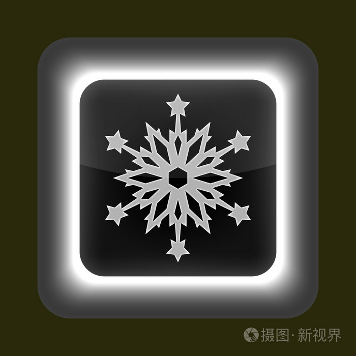 灰色光泽 web 按钮与雪花的符号