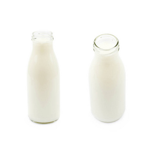玻璃瓶装的牛奶分离图片