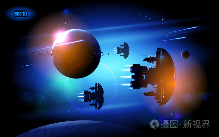 在外层空间的外星飞船 10 Eps插画 正版商用图片05dmo7 摄图新视界