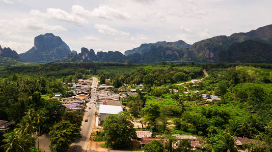 泰国甲米鸟瞰山景