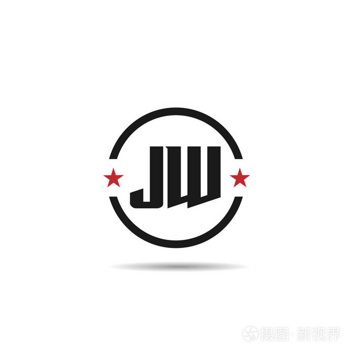 首字母jw徽标模板设计