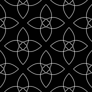 黑白相间的几何装饰品。网络纺织品和墙纸无缝模式