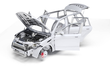 白色背景车身车架汽车发动机在服务在森林里工作的收割机喝啤酒的