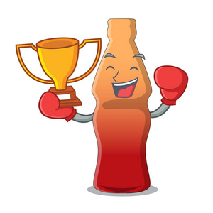 拳击冠军可乐瓶果冻糖果吉祥物卡通照片