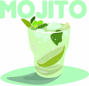 矢量 Mojito 鸡尾酒