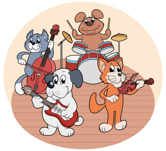 四重唱动物演奏音乐照片