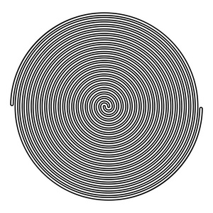 螺旋图标黑色矢量插画平面样式简单图像