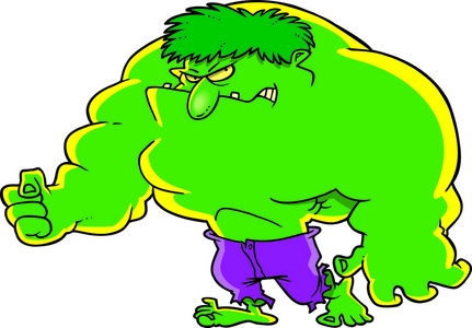 在白色背景上绿色大人物卡通童话人物的彩色插图在白色背景下渡越鸟