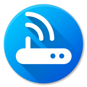 路由器蓝色圆圈图标设计示意图照片