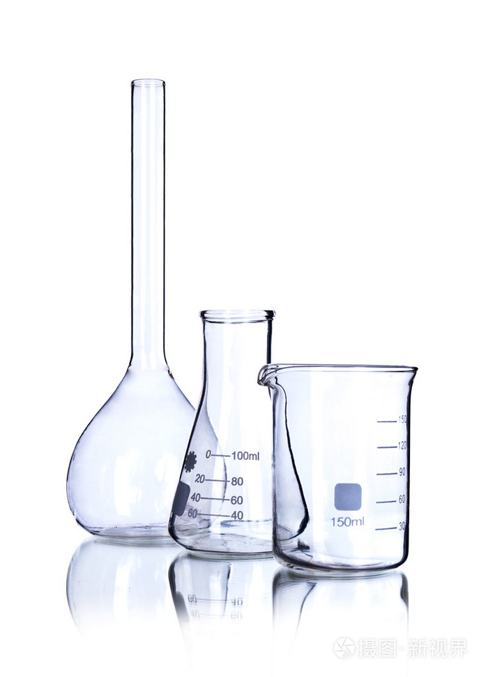 试管上白色隔离.实验室玻璃器皿