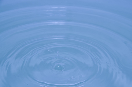滴水，蓝色的水背景