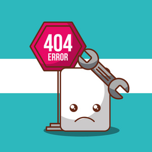 404错误页找不到工具支持和符号板矢量插图