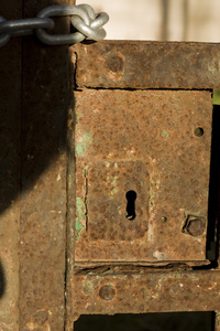 旧门锁的锁眼图片
