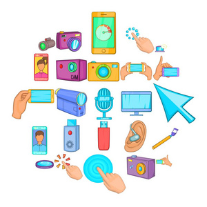 手机摆设手机图标设置, 卡通风格照片