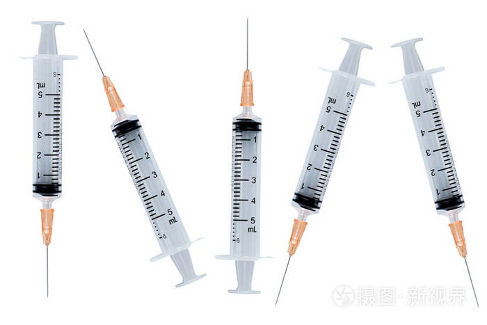 皮下注射针 (注射针) 在白色背景下分离