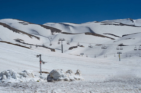 滑雪公园, 滑雪板, 山黎巴嫩在 Faraya