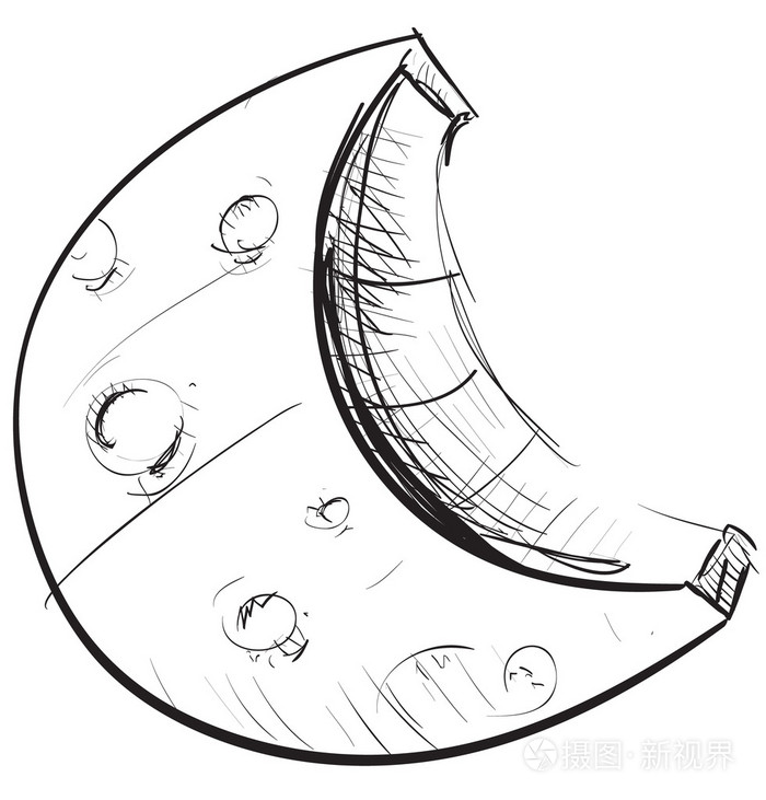 天气素描图标:孤立的月亮插画-正版商用图片05ewu6-摄图新视界
