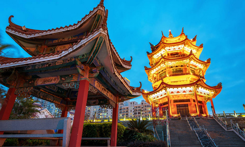 中国著名古典建筑坐落于福建漳州魏征亭九龙河岸