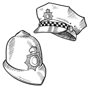 警察帽子素描
