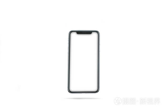 无框手机空白屏幕在白色背景下被隔离