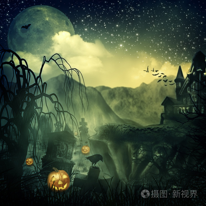 恐怖电影.您设计的的抽象万圣节背景