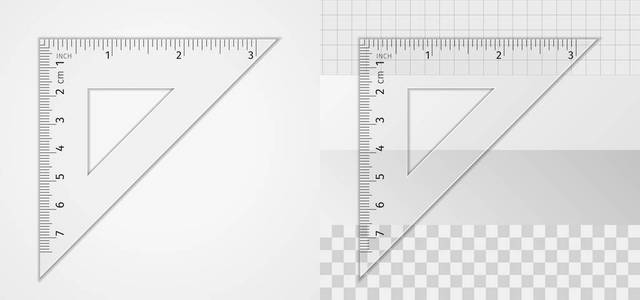 用品。测量工具。三角形标尺7厘米和3英寸插