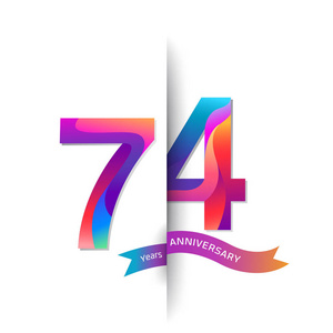 74年多彩的周年纪念标志, 装饰背景