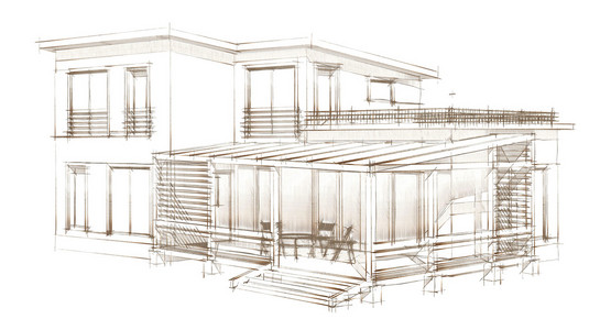 住宅项目。3d 图像